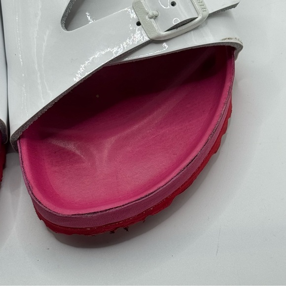 Birkenstock Vaduz Exquisite Size 8 Limited Edition Shock Drop Sandal White Pink - Picture 3 of 15